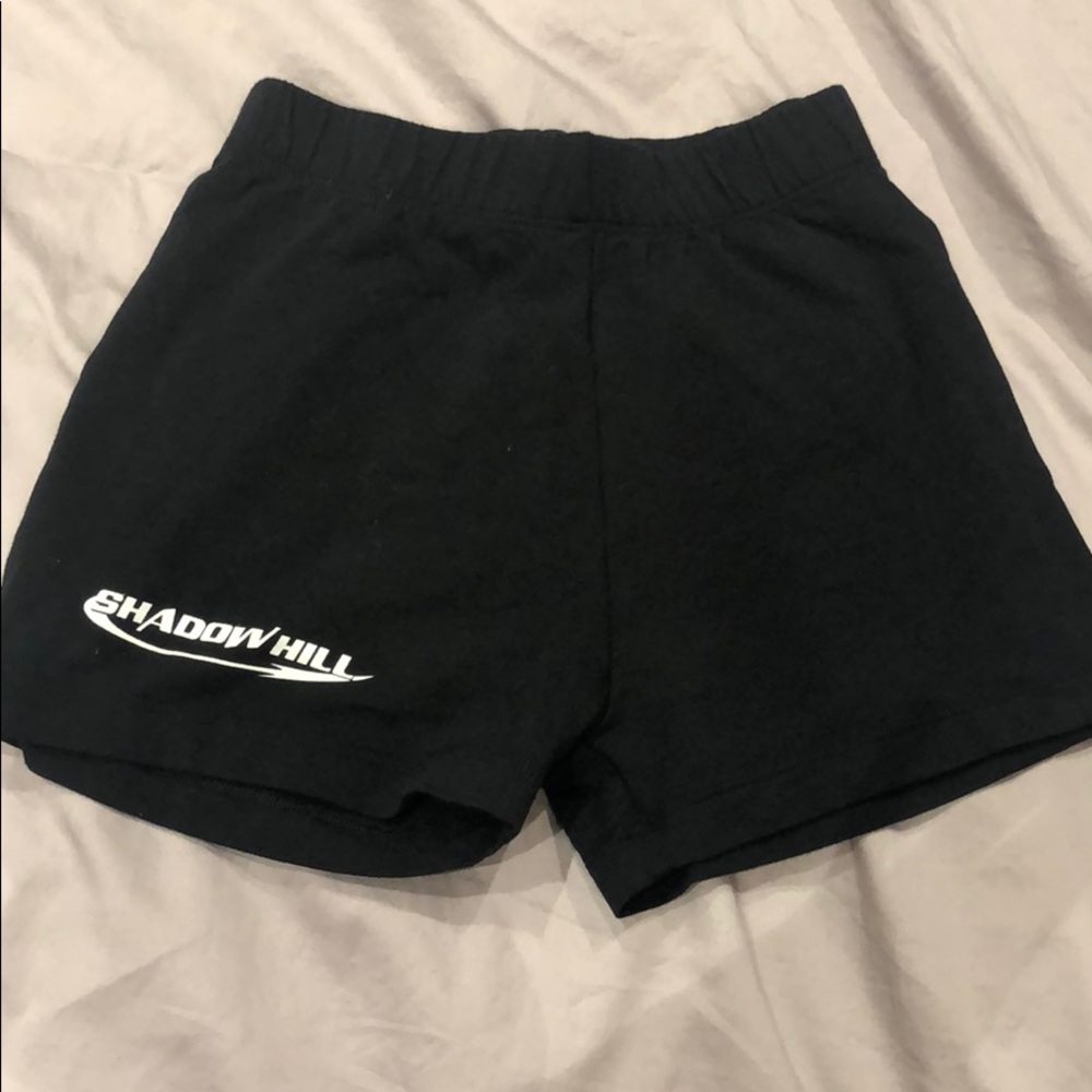 black sleeping or workout shorts